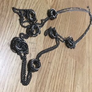 Charming Charlie long necklace in pewter